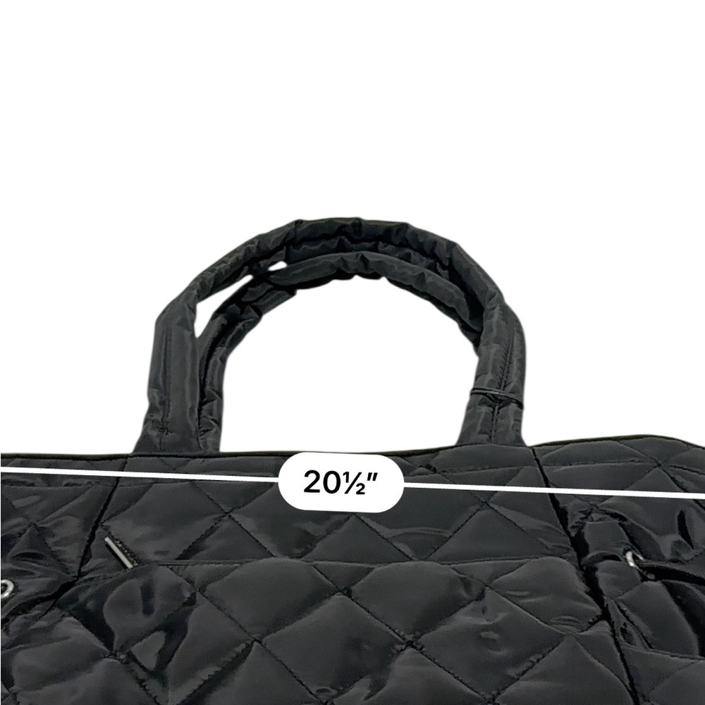 Sincerely Jules Large Black Puffy Quilted Nylon Travel Tote / Carry-On - Picture 5 of 11